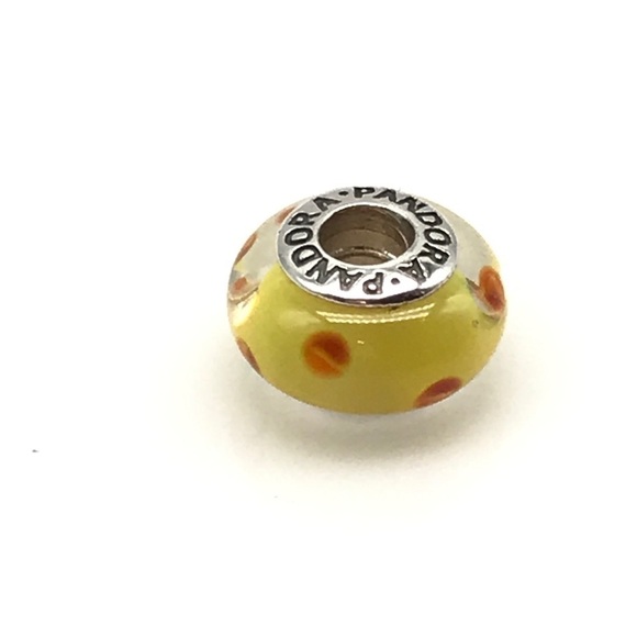 Pandora Yellow Orange Murano Glass Charm - Picture 4 of 5